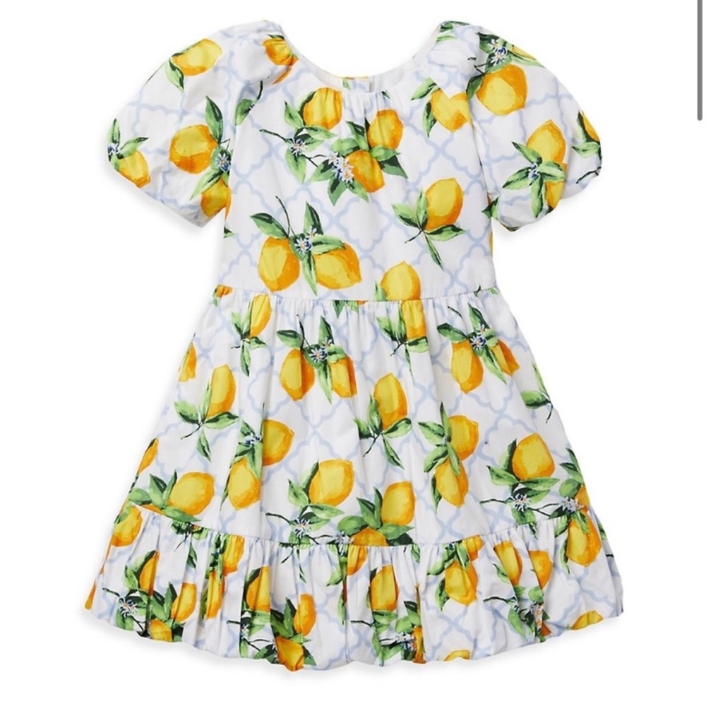 Janie and Jack Lemon Print Dress with Matching Headband **NWOT**